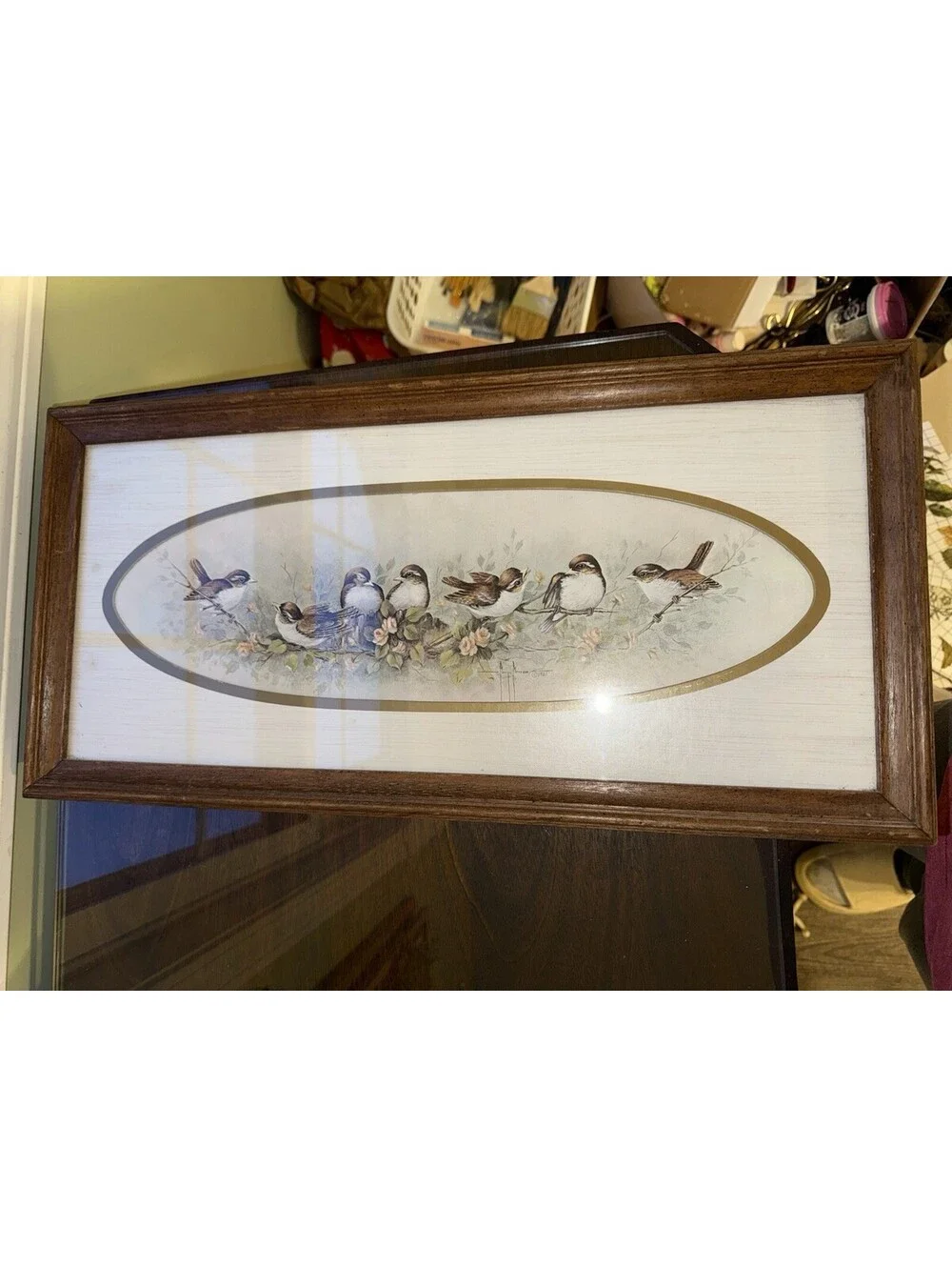Home Interiors Margie Morrow Print Robbins Framed Matted Under Glass 21
